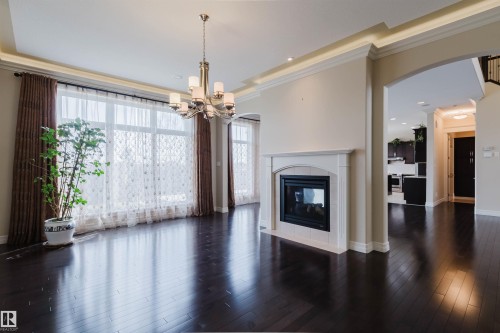 4118 Westcliff Heath, Edmonton, AB - Indoor Photo Showing Living Room With Fireplace