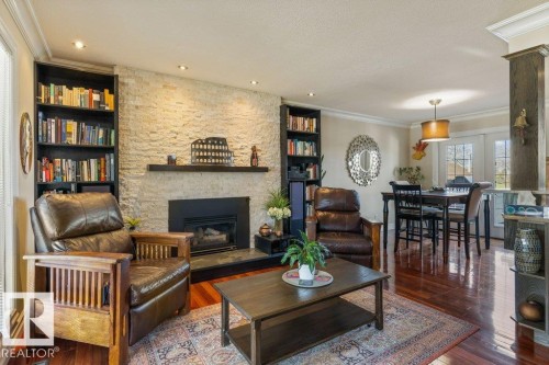 25 Mount Royal Drive, St. Albert, AB - Indoor Photo Showing Living Room With Fireplace