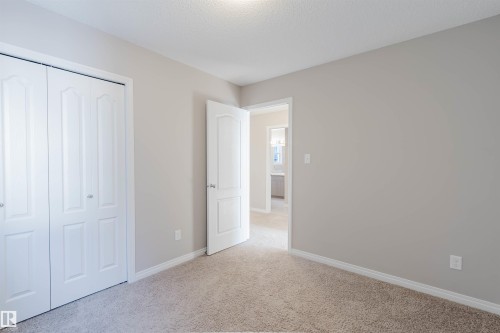 Carpeted room with a ceiling light fixture and neutral wall paint - 16627 18 Avenue, Edmonton, AB - Indoor
