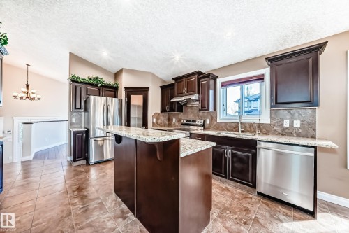 1221 Cunningham Drive, Edmonton, AB - Indoor Photo Showing Kitchen With Upgraded Kitchen