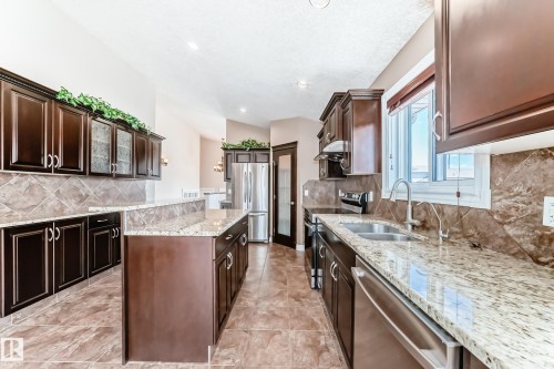 1221 Cunningham Drive, Edmonton, AB - Indoor Photo Showing Kitchen With Double Sink With Upgraded Kitchen