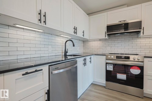 505 10149 Saskatchewan Drive, Edmonton, AB - Indoor Photo Showing Kitchen With Stainless Steel Kitchen With Upgraded Kitchen