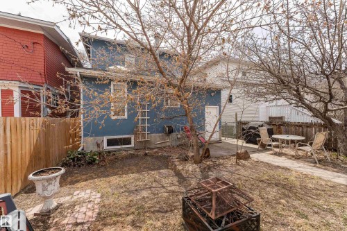 Private yard with fruit trees, gated, access to single oversized garage - 10956 81 Avenue, Edmonton, AB - Outdoor