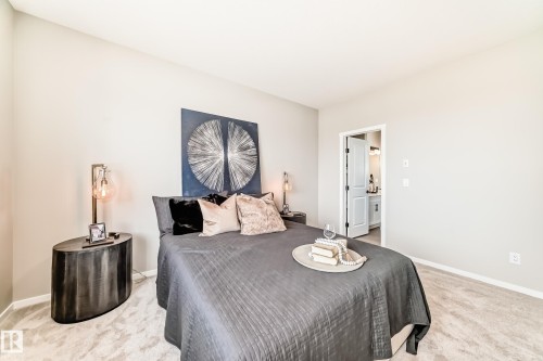 Neutral tone walls with soft carpet flooring - 1603 206 Street, Edmonton, AB - Indoor Photo Showing Bedroom