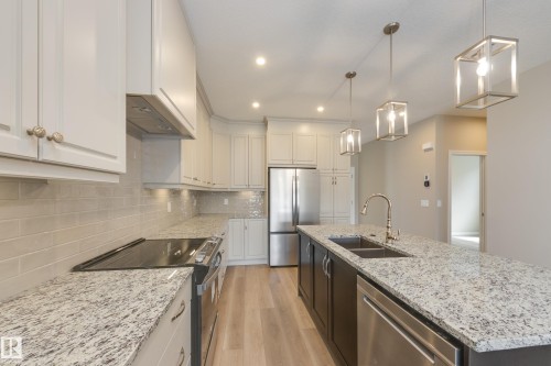 209 Stonehouse Way, Leduc, AB - Indoor Photo Showing Kitchen With Double Sink With Upgraded Kitchen
