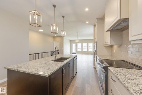209 Stonehouse Way, Leduc, AB - Indoor Photo Showing Kitchen With Double Sink With Upgraded Kitchen
