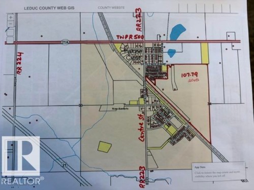 GIS Map. Illustrating property boundaries, road networks, and acreage within Leduc County - A & B, 4858 Centre St, New Sarepta, AB - Other