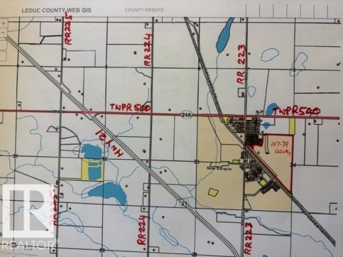 County GIS Map. Illustrating property boundaries, roadways, and acreage for the property - A & B, 4858 Centre St, New Sarepta, AB - Other
