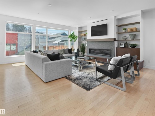 11251 79 Avenue, Edmonton, AB - Indoor Photo Showing Living Room With Fireplace