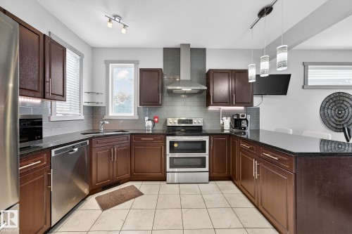 22652 97 Avenue, Edmonton, AB - Indoor Photo Showing Kitchen With Stainless Steel Kitchen With Upgraded Kitchen