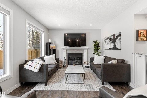 200 Ferguson Place, Edmonton, AB - Indoor Photo Showing Living Room With Fireplace