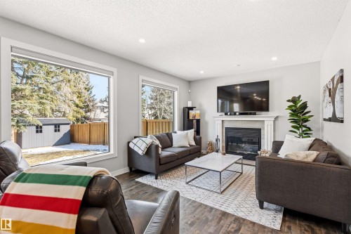 200 Ferguson Place, Edmonton, AB - Indoor Photo Showing Living Room With Fireplace