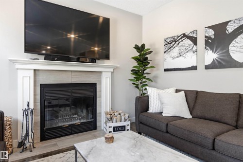 200 Ferguson Place, Edmonton, AB - Indoor Photo Showing Living Room With Fireplace
