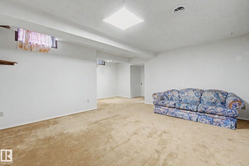 Spacious interior room with light-colored carpeting and white painted walls - 17305 60 Ave, Edmonton, AB 