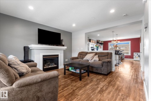 4126 6A Street, Edmonton, AB - Indoor Photo Showing Living Room With Fireplace