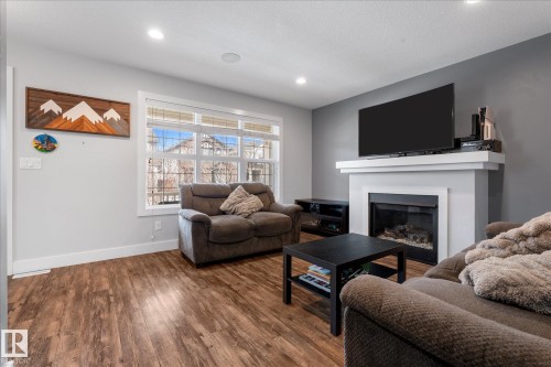 4126 6A Street, Edmonton, AB - Indoor Photo Showing Living Room With Fireplace