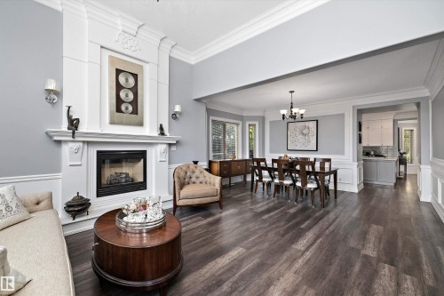 19 Oak Point, St. Albert, AB - Indoor Photo Showing Living Room With Fireplace
