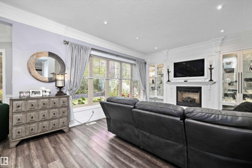 19 Oak Point, St. Albert, AB - Indoor Photo Showing Living Room With Fireplace