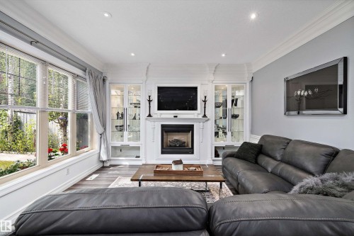19 Oak Point, St. Albert, AB - Indoor Photo Showing Living Room With Fireplace