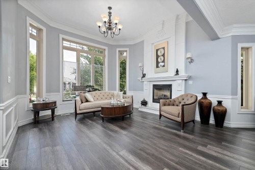 19 Oak Point, St. Albert, AB - Indoor Photo Showing Living Room With Fireplace