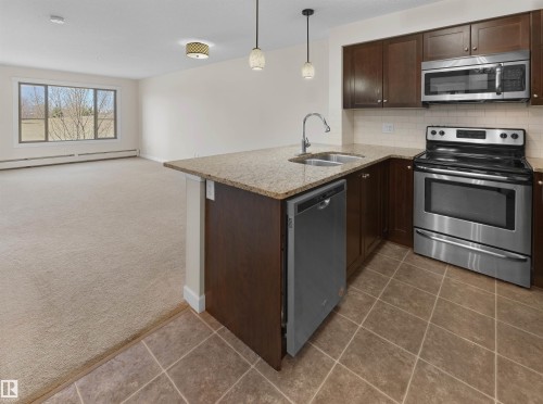 214 3715 Whitelaw Lane, Edmonton, AB - Indoor Photo Showing Kitchen With Double Sink