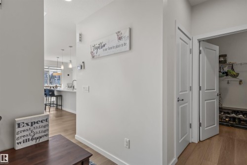 Entryway with light wood-finish flooring and bright white walls - 1471 Plum Circle Circle, Edmonton, AB - Indoor Photo Showing Other Room