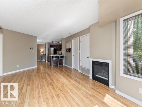 204 9640 105 Street, Edmonton, AB - Indoor Photo Showing Living Room With Fireplace
