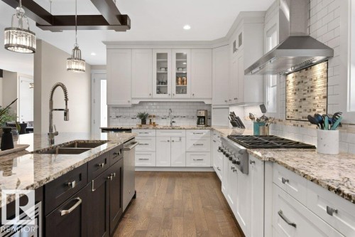 7931 112S Avenue, Edmonton, AB - Indoor Photo Showing Kitchen With Double Sink With Upgraded Kitchen