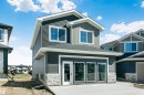 Contemporary two-story exterior with dark gray siding - 34 Harley Way, Spruce Grove, AB  - Outdoor 