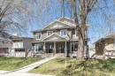 Two-story residence featuring a gabled roofline and multiple windows - 8530 76 Avenue, Edmonton, AB  - Outdoor With Deck Patio Veranda With Facade 
