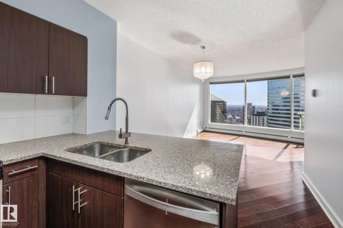 2304 10152 104 Street, Edmonton, AB - Indoor Photo Showing Kitchen With Double Sink