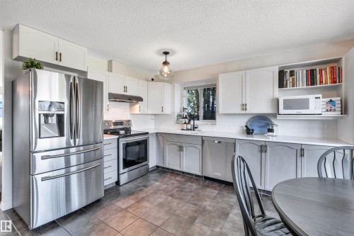 9008 169A Avenue, Edmonton, AB - Indoor Photo Showing Kitchen With Double Sink With Upgraded Kitchen