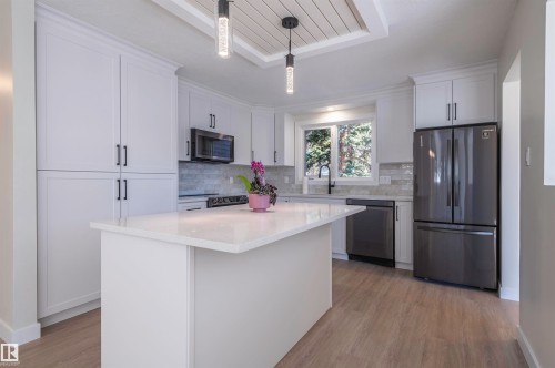 5528 54 Street, Leduc, AB - Indoor Photo Showing Kitchen With Stainless Steel Kitchen With Upgraded Kitchen
