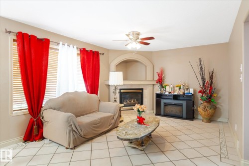 4908 187 Street, Edmonton, AB - Indoor Photo Showing Living Room With Fireplace