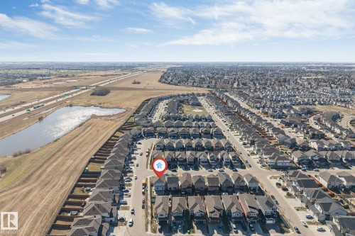 Aerial perspective showcasing a residential development with structured street layouts - 1103 29 Street, Edmonton, AB - Outdoor With View