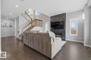 1251 Secord Landing, Edmonton, AB  - Indoor Photo Showing Living Room With Fireplace 