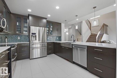 1251 Secord Landing, Edmonton, AB - Indoor Photo Showing Kitchen With Stainless Steel Kitchen With Upgraded Kitchen