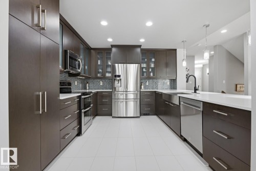 1251 Secord Landing, Edmonton, AB - Indoor Photo Showing Kitchen With Stainless Steel Kitchen With Upgraded Kitchen