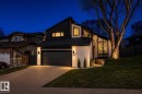 Modern architectural exterior featuring contrasting dark and light finishes - 38 Woodcrest Avenue, St. Albert, AB  - Outdoor 