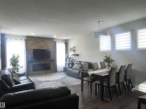 8504 216 Street, Edmonton, AB - Indoor Photo Showing Living Room With Fireplace