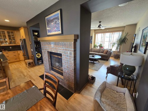1205 Colonel Stone Avenue, Edmonton, AB - Indoor Photo Showing Living Room With Fireplace