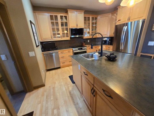 1205 Colonel Stone Avenue, Edmonton, AB - Indoor Photo Showing Kitchen With Stainless Steel Kitchen With Double Sink
