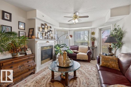 405 6703 172 Street, Edmonton, AB - Indoor Photo Showing Living Room With Fireplace