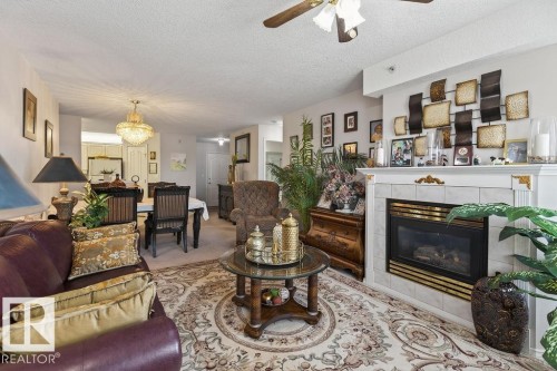 405 6703 172 Street, Edmonton, AB - Indoor Photo Showing Living Room With Fireplace