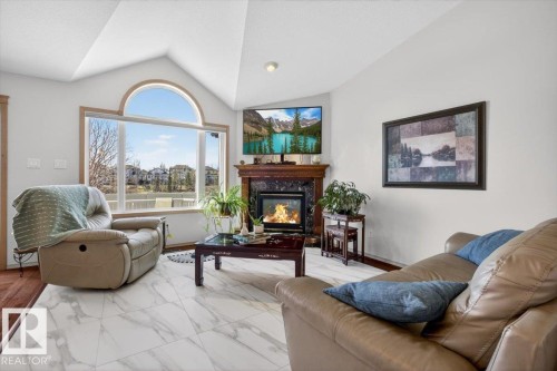 6545 199 Street, Edmonton, AB - Indoor Photo Showing Living Room With Fireplace