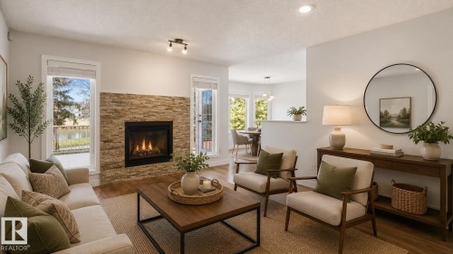1346 Potter Greens Drive, Edmonton, AB - Indoor Photo Showing Living Room With Fireplace