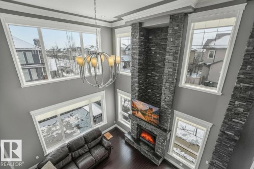 1360 Cunningham Drive, Edmonton, AB - Indoor Photo Showing Other Room With Fireplace