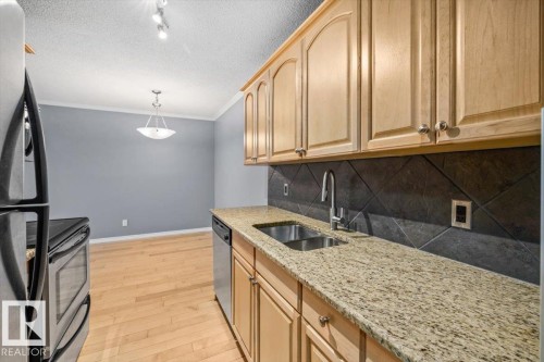 201 10547 83 Avenue, Edmonton, AB - Indoor Photo Showing Kitchen With Double Sink