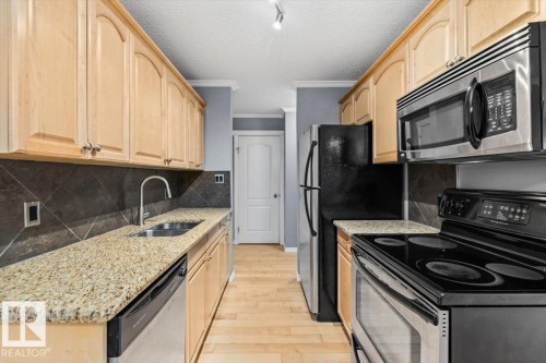 201 10547 83 Avenue, Edmonton, AB - Indoor Photo Showing Kitchen With Double Sink