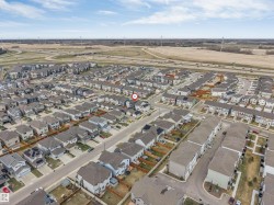 Aerial perspective showcasing a residential community with varied architectural styles - 